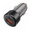 Acefast B12 60W (USB-A+USB-C) dual-port car charger,black